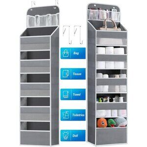 Over Door Hanging Organizer 6 Shelf Storage with 8 Pockets for Bathroom